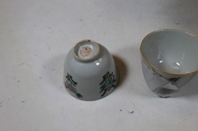 Lot 387 - A Chinese teapot, enamel decorated with birds...