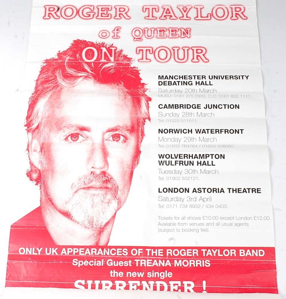 Lot 540 - A Roger Taylor of Queen on Tour poster, 74 x...