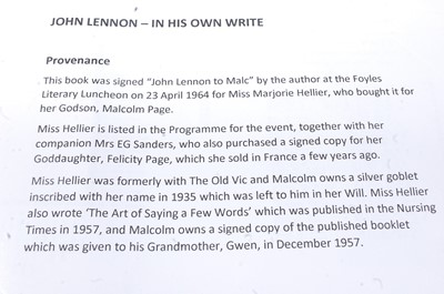 Lot 566 - John Lennon, In His Own Write, Jonathan Cape,...