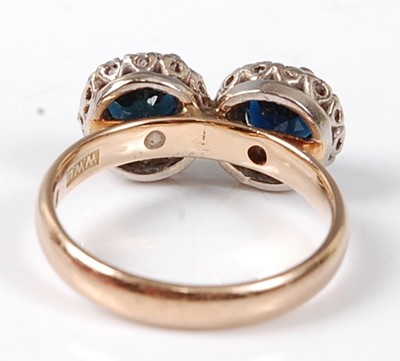 Lot 2532 - A 9ct yellow and white gold, sapphire and...