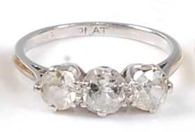 Lot 2521 - An early 20th century white metal diamond...