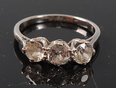 Lot 2521 - An early 20th century white metal diamond...