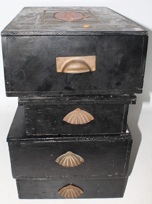 Lot 165 - Four hand made wooden chests containing a...