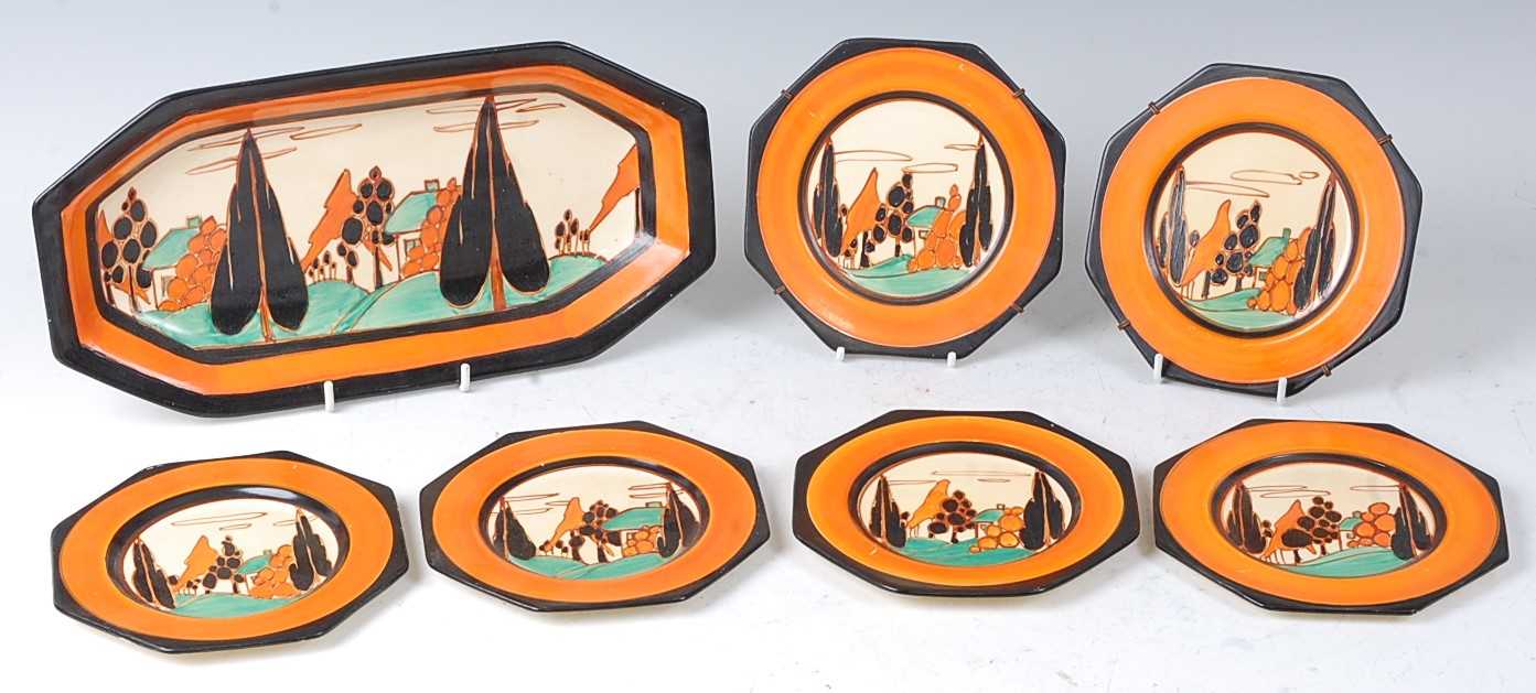 Lot 7 - A Clarice Cliff Orange Trees and House pattern...
