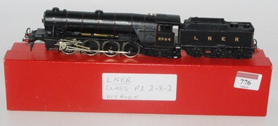 Lot 776 - A brass/whitemetal kit built lined black LNER...