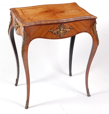 Lot 1376 - A late 19th century French kingwood and gilt...