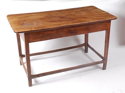 Lot 1386 - An 18th century joined elm table, having a one-...
