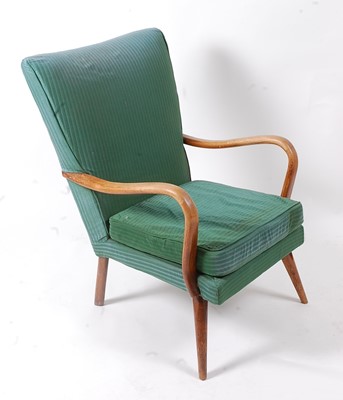 Lot 357 - A 1960s beech framed open armchair, having...