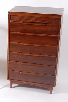 Lot 387 - White & Newton - a 1960s teak narrow chest, of...