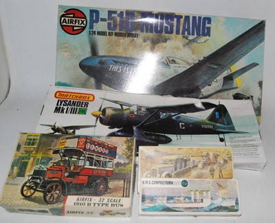 Lot 1011 - Airfix Group lot of 5 part started models as...