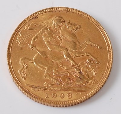 Lot 2009 - Great Britain, 1908 gold full sovereign,...