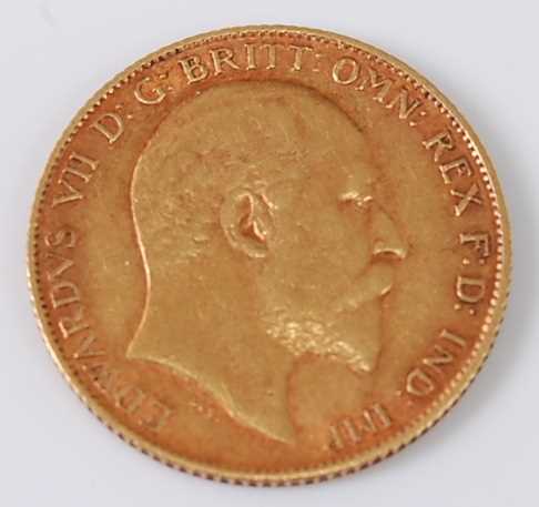 Lot 2023 - Great Britain, 1908 gold half sovereign,...
