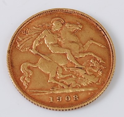 Lot 2023 - Great Britain, 1908 gold half sovereign,...
