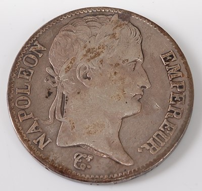 Lot 2088 - France, 1814 5 francs, Napoleon I laureate...
