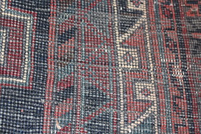 Lot 18 - * A Persian woollen Kazak rug, the deep blue...