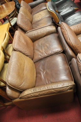 Lot 371 - De Sede - a 1960s tan leather four-piece suite,...