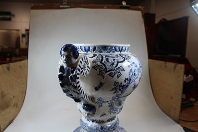 Lot 6 - A late 18th century Dutch Delft urn, of...