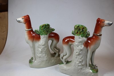 Lot 19 - A pair of reproduction Staffordshire pottery...