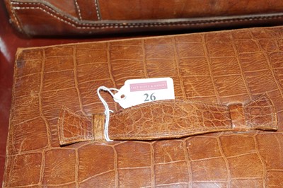 Lot 26 - A tan leather Gladstone bag; together with a...