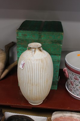 Lot 28 - A reproduction Chinese white crackle glazed...