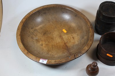 Lot 30 - A turned sycamore bowl; together with a...