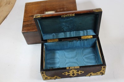 Lot 32 - A Victorian walnut and brass mounted box, the...