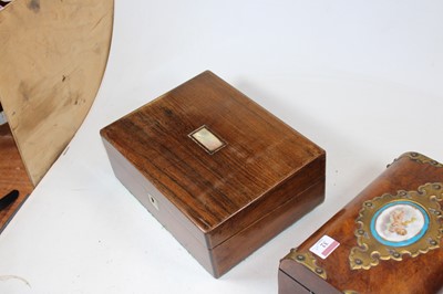 Lot 32 - A Victorian walnut and brass mounted box, the...