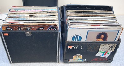 Lot 603 - Two boxes of miscellaneous 12" vinyl various...