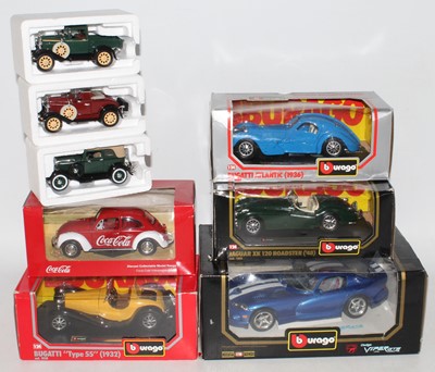 Lot 2201 - Burago models x5 and 3x other makes unknown,...