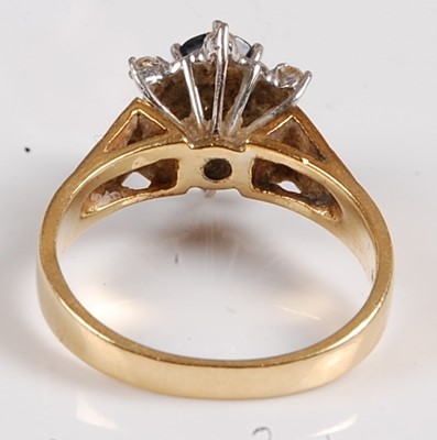 Lot 2550 - An 18ct yellow and white gold, sapphire and...