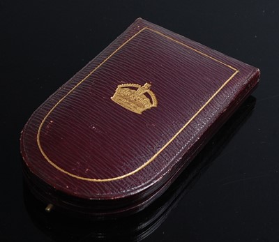 Lot 2173 - A Military Cross case (only) in purple leather...
