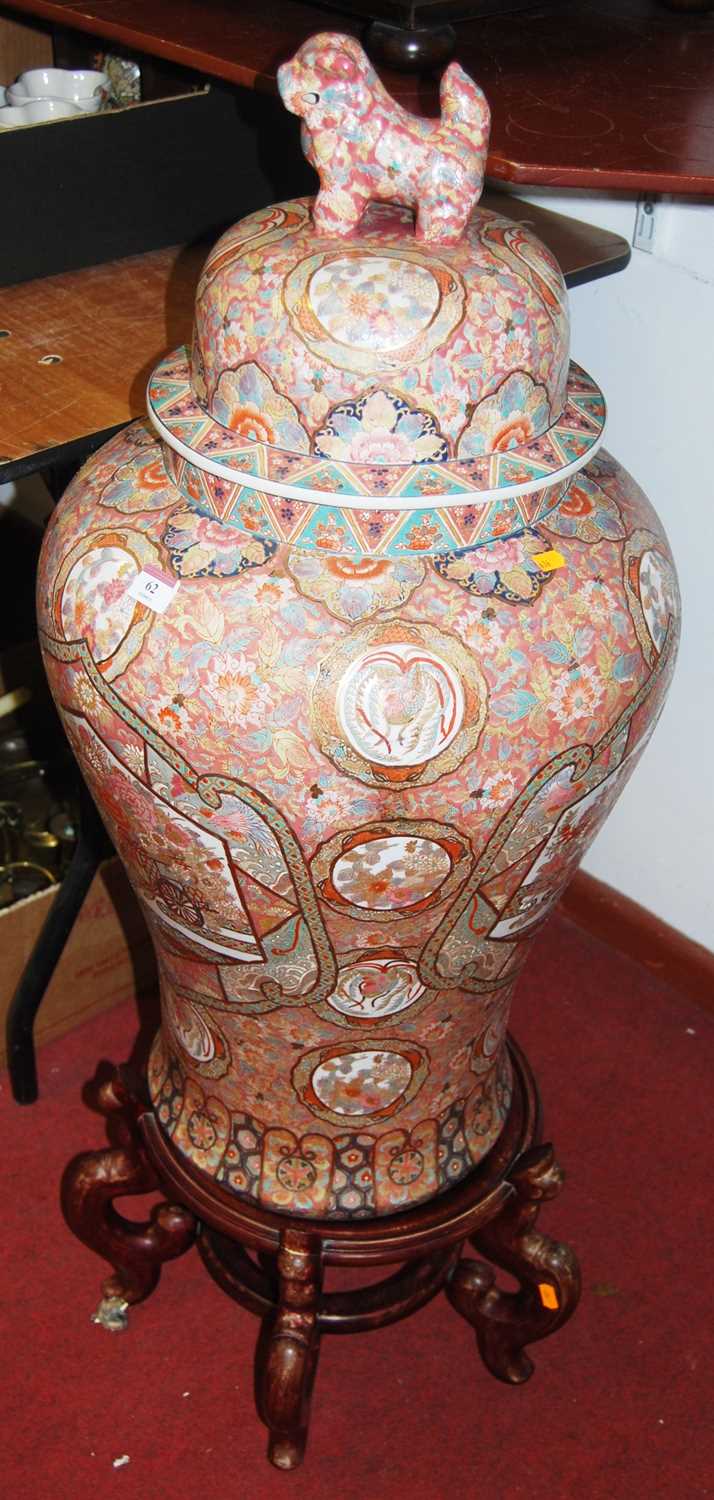 Lot 62 - A large 20th century Chinese temple jar and...