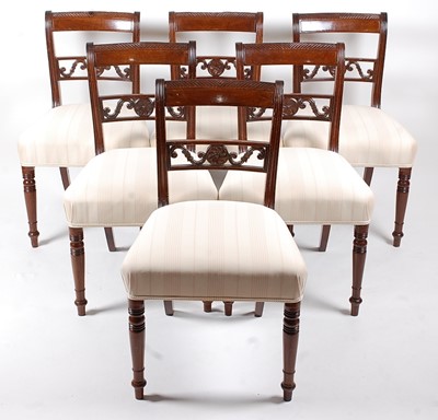 Lot 1457 - A set of eight late Georgian mahogany barback...