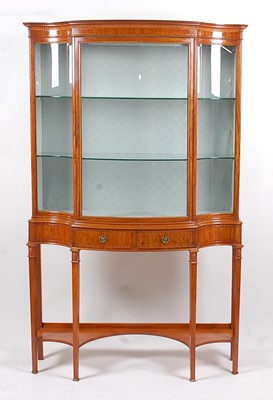 Lot 1464 - An Edwardian satinwood china display...