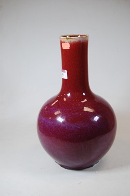 Lot 80 - A Chinese export flambe glazed vase with...
