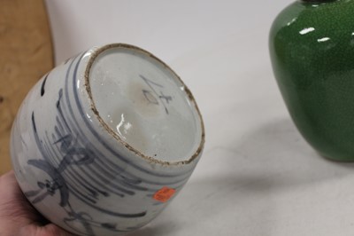 Lot 83 - A Chinese export green crackle glazed vase, of...