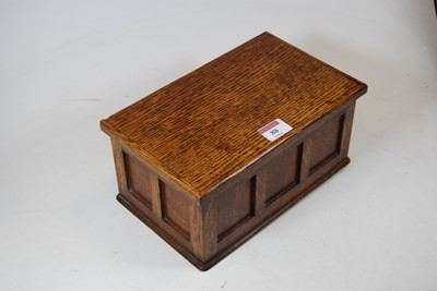 Lot 88 - A 20th century oak miniature coffer, with zinc...