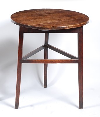 Lot 1424 - A George III fruitwood topped and ash cricket...