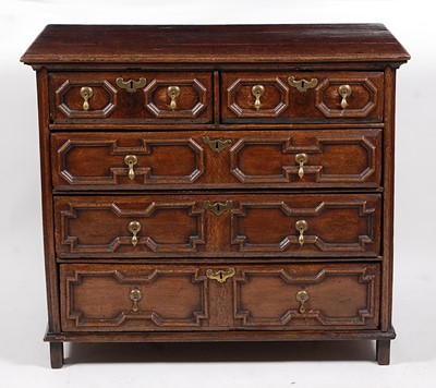 Lot 1453 - An antique oak chest in the Jacobean style,...