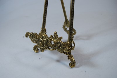 Lot 94 - A 19th century miniature brass easel,...