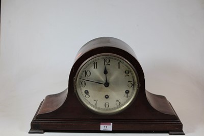 Lot 23 - A 1920s mahogany cased mantel clock, having a...