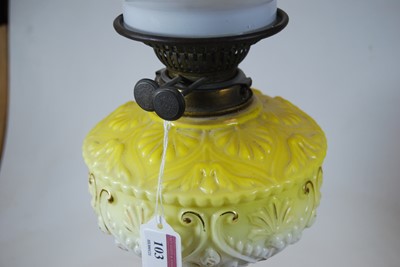 Lot 103 - A late Victorian oil lamp, having an...