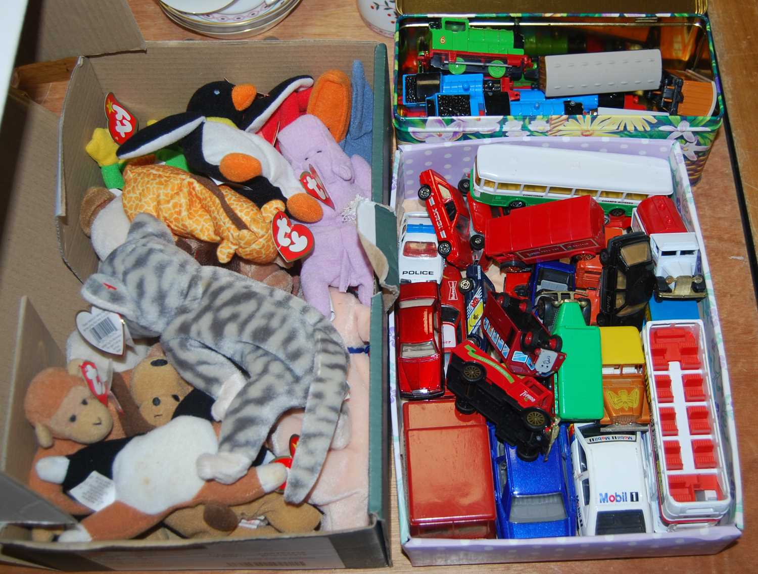 Lot 129 - A box of assorted Ty beanie babies, to include...