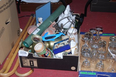 Lot 143 - Four boxes of miscellaneous items, to include...