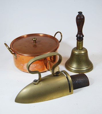 Lot 155 - A box of miscellaneous metalware, to include...