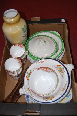 Lot 157 - A box of miscellaneous china, to include early...