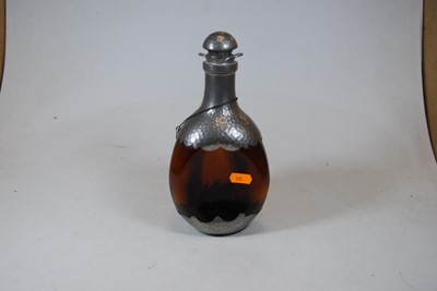 Lot 178 - A modern continental brown glass and pewter...