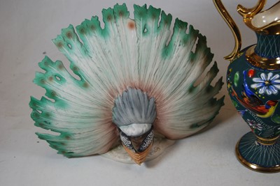 Lot 180 - A large Goebel German model of a peacock,...