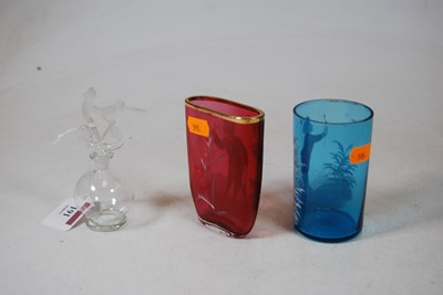Lot 191 - A Victorian cranberry glass and Mary Gregory...