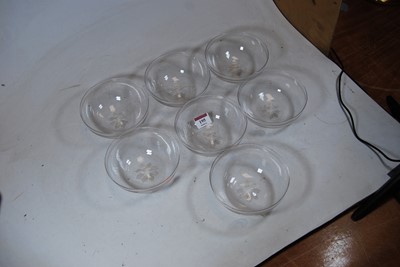 Lot 195 - A set of seven etched and cut glass finger-bowls